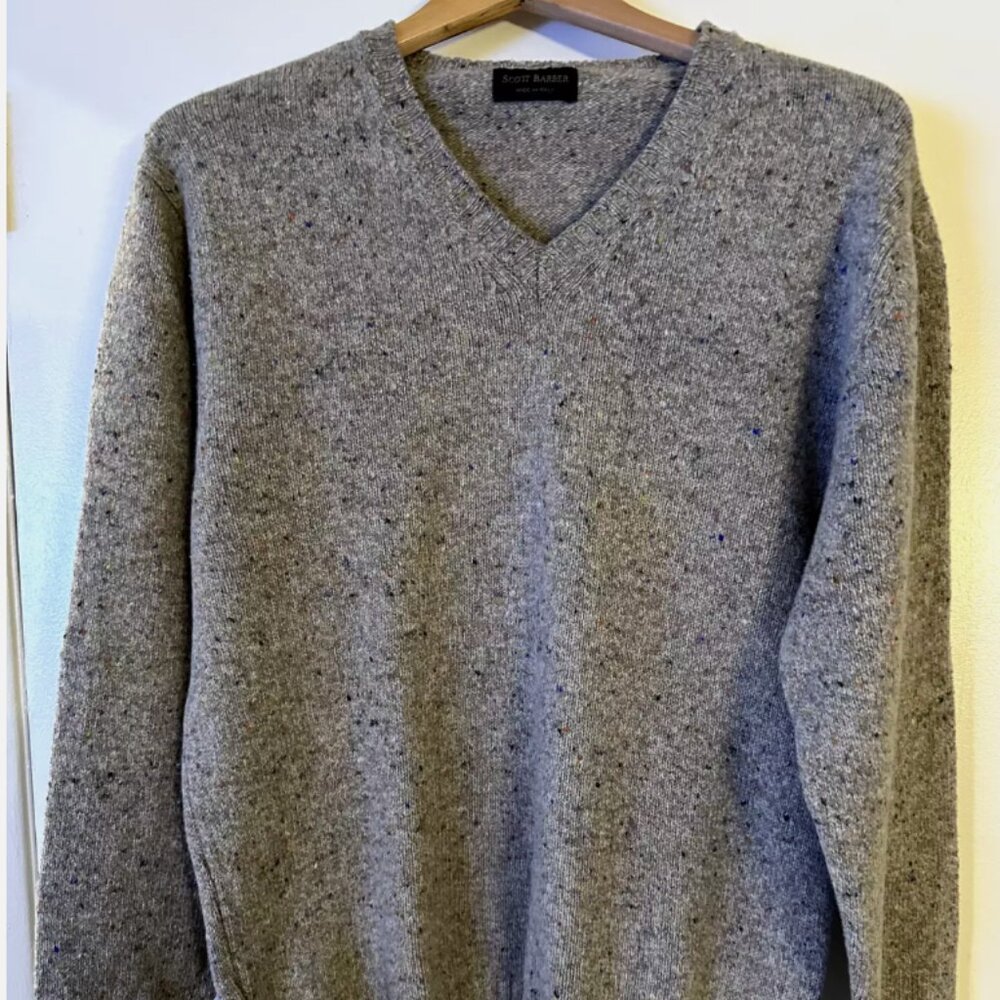 GORGEOUS LUXE WOOL SCOTT BARBER LARGE LONG SLEEVE SWEATER